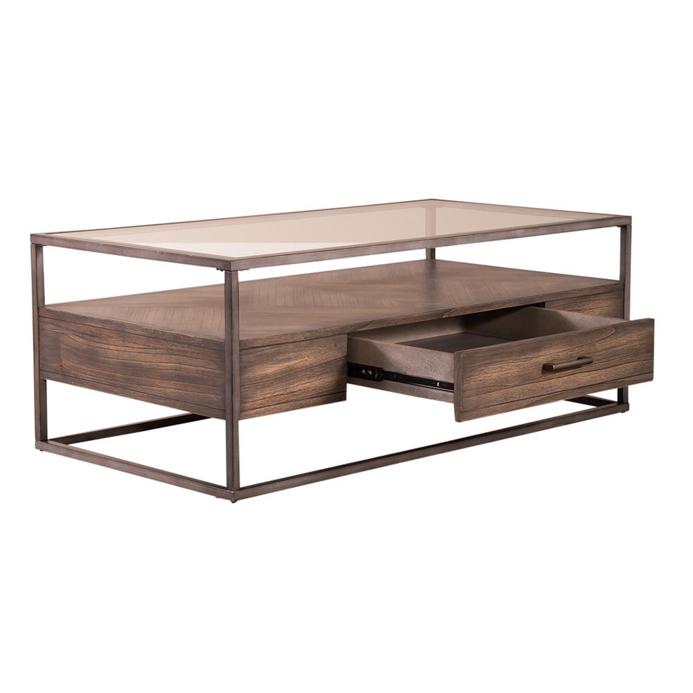 Jamestown Rectangular Cocktail Table in Tobacco