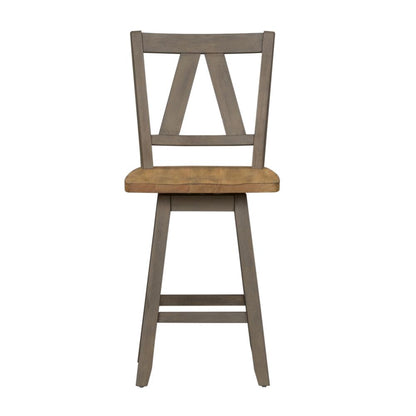 Lindsey Farm Counter Height Swivel Chair (RTA) in Gray