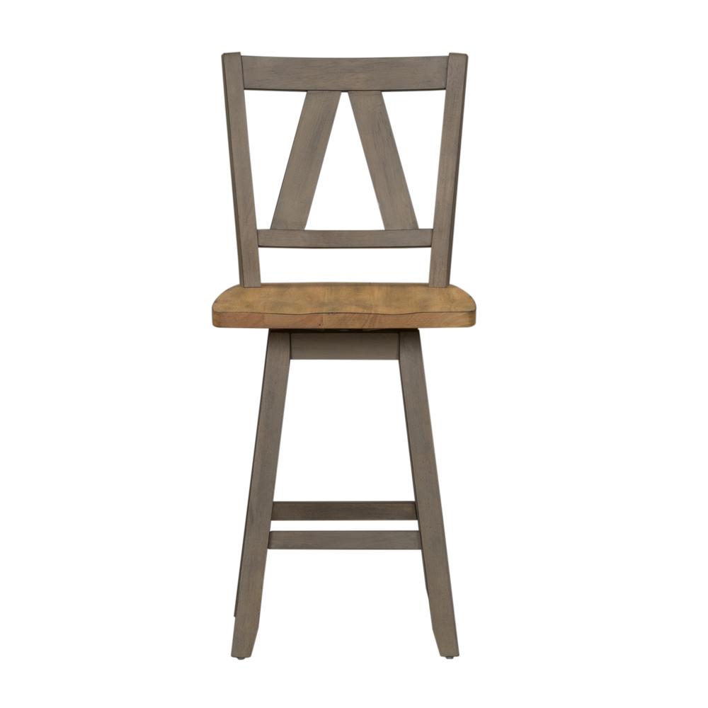 Lindsey Farm Counter Height Swivel Chair (RTA)-Set of 2 in Gray