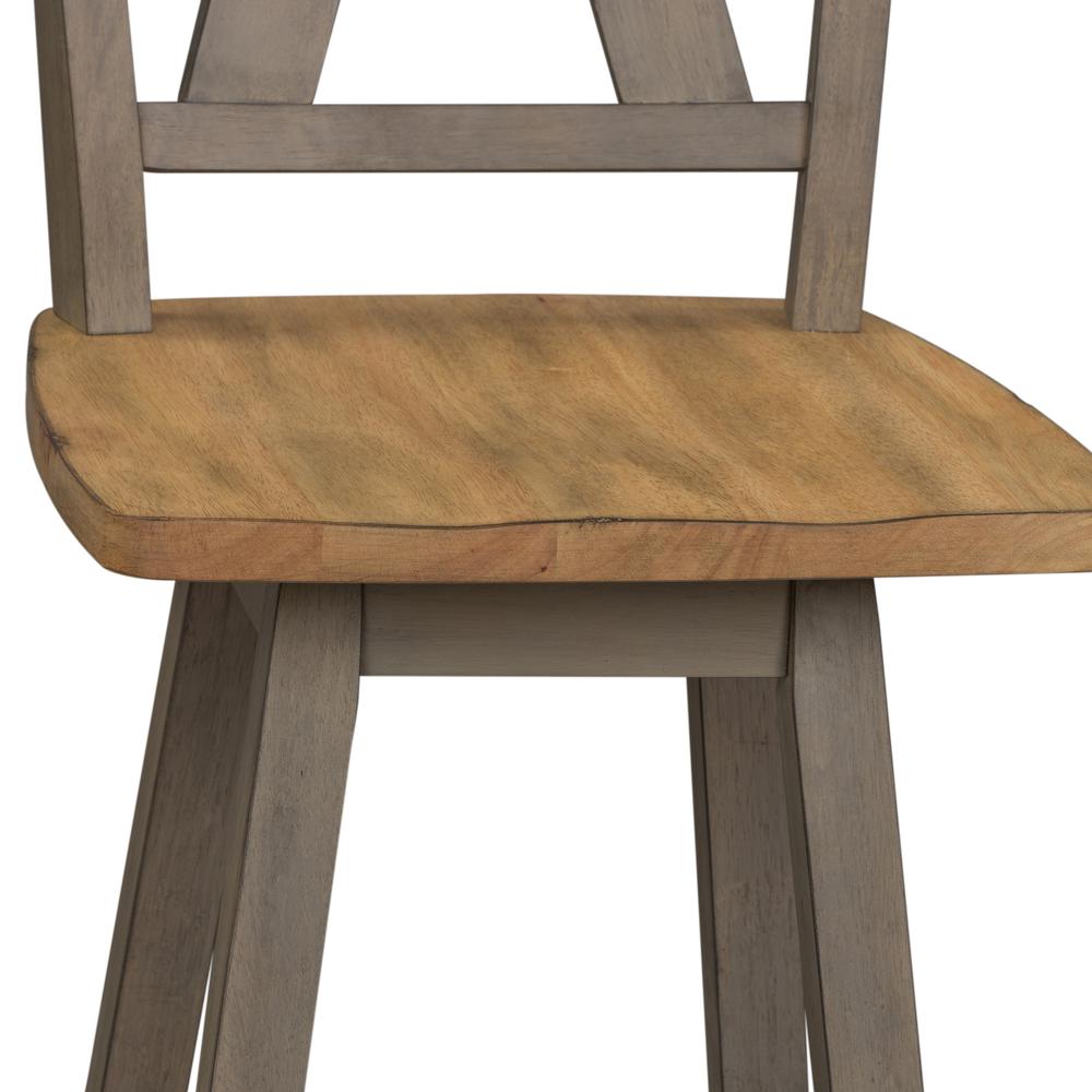 Lindsey Farm Counter Height Swivel Chair (RTA)-Set of 2 in Gray