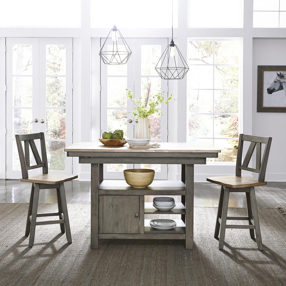 Lindsey Farm Counter Height Swivel Chair (RTA) in Gray