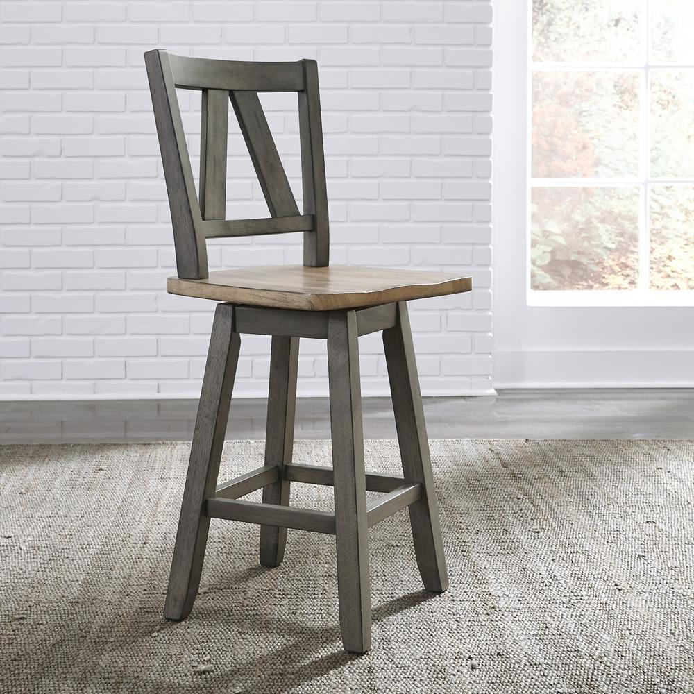 Lindsey Farm 5 Piece Gathering Table Set in Gray
