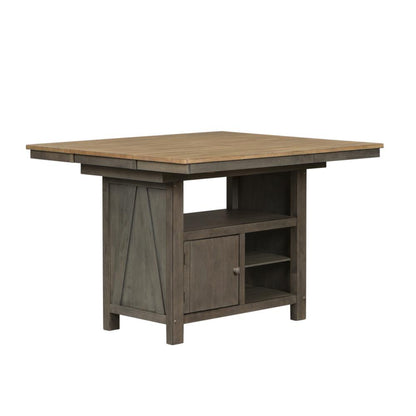 Lindsey Farm 5 Piece Gathering Table Set in Gray