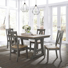 Lindsey Farm 5 Piece Trestle Table Set in Gray