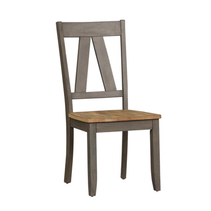 Lindsey Farm 5 Piece Trestle Table Set in Gray