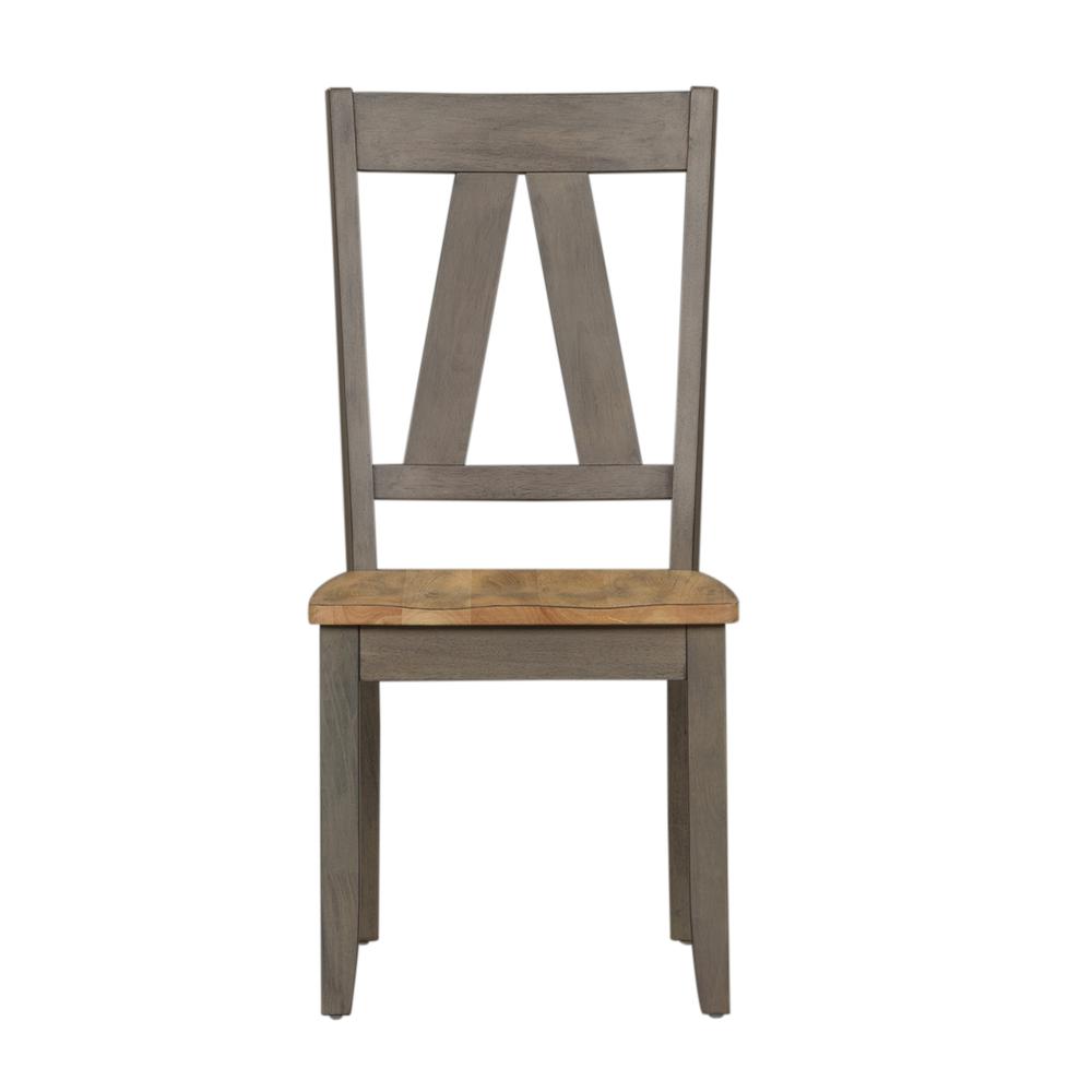 Lindsey Farm 5 Piece Trestle Table Set in Gray