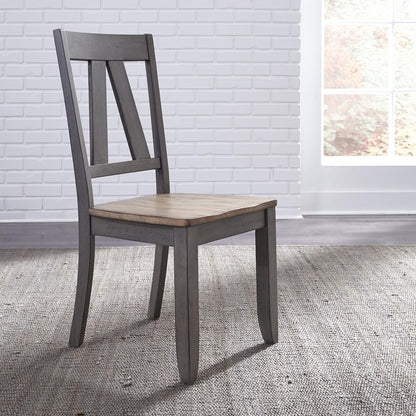Lindsey Farm 5 Piece Trestle Table Set in Gray