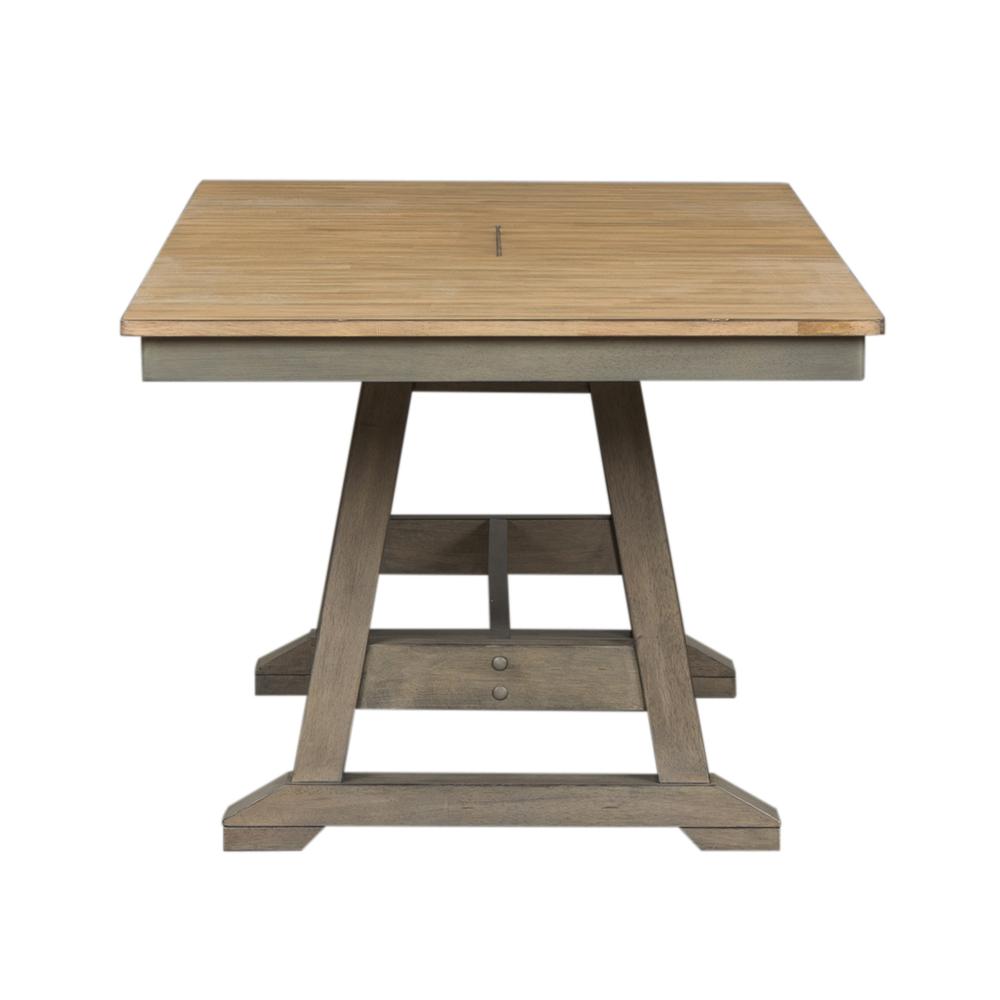 Lindsey Farm 5 Piece Trestle Table Set in Gray