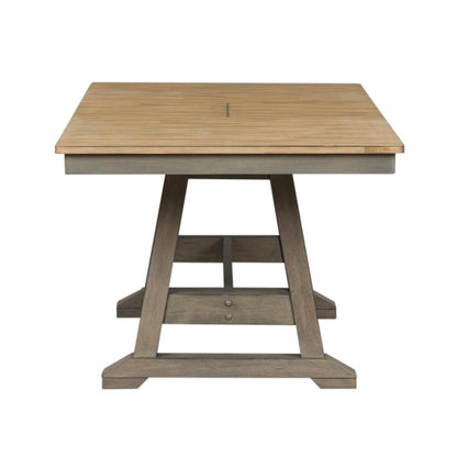 Lindsey Farm 5 Piece Trestle Table Set in Gray