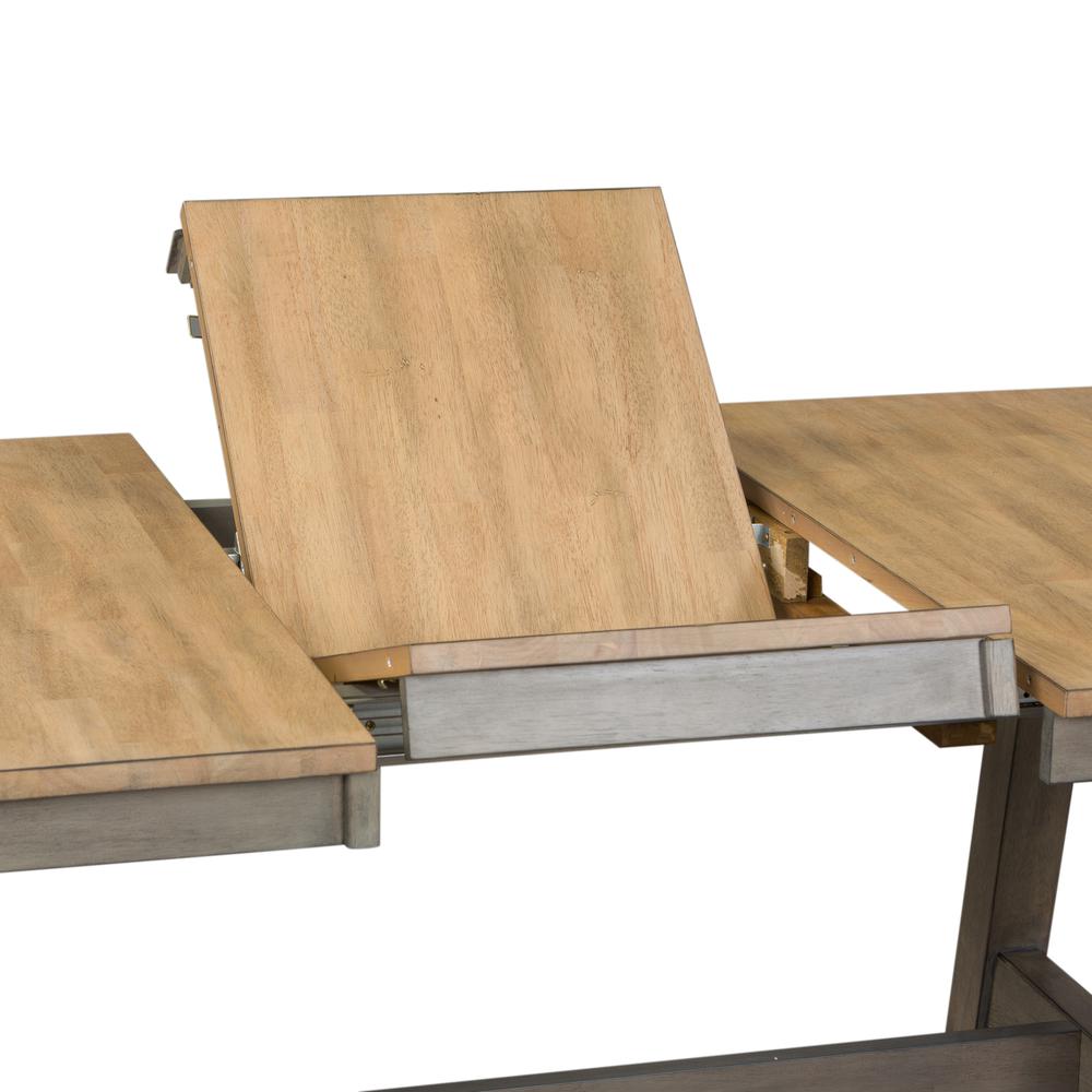 Lindsey Farm 5 Piece Trestle Table Set in Gray