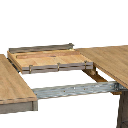 Lindsey Farm 5 Piece Trestle Table Set in Gray