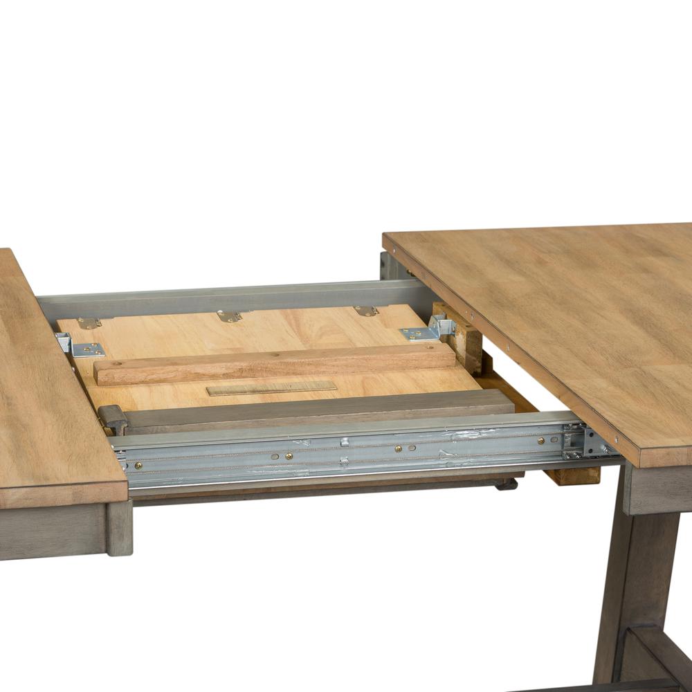 Lindsey Farm 5 Piece Trestle Table Set in Gray
