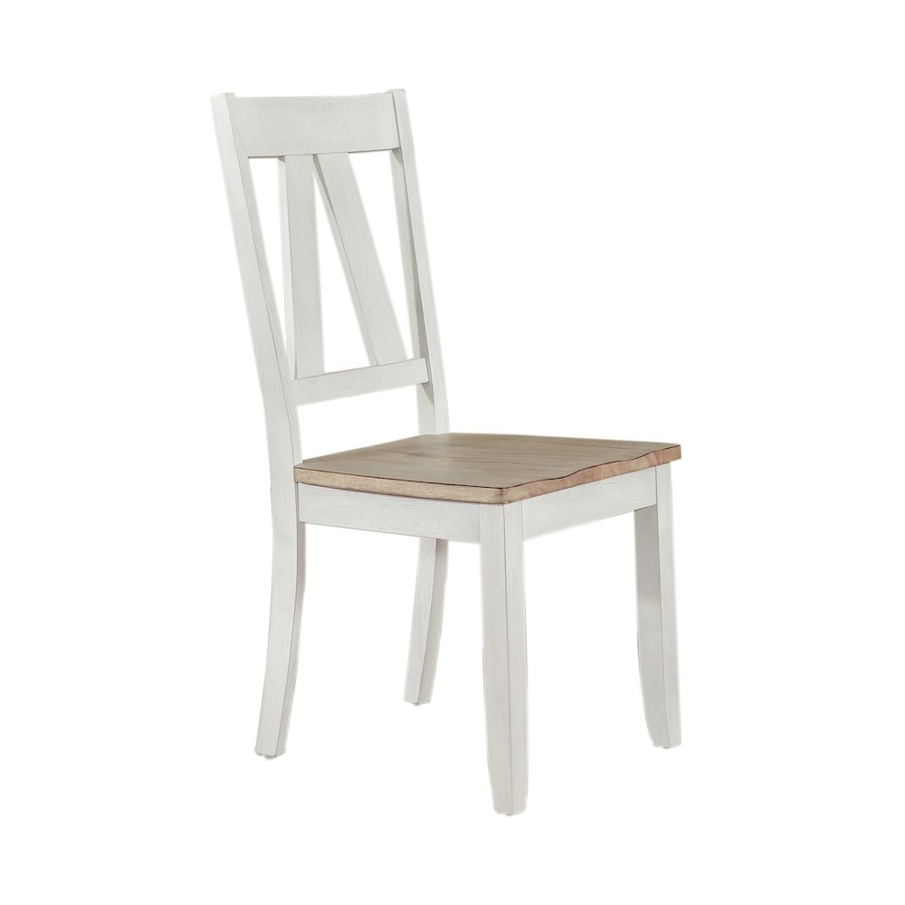 Splat Back Side Chair (RTA) - Set of 2 Farmhouse White in Weathered White