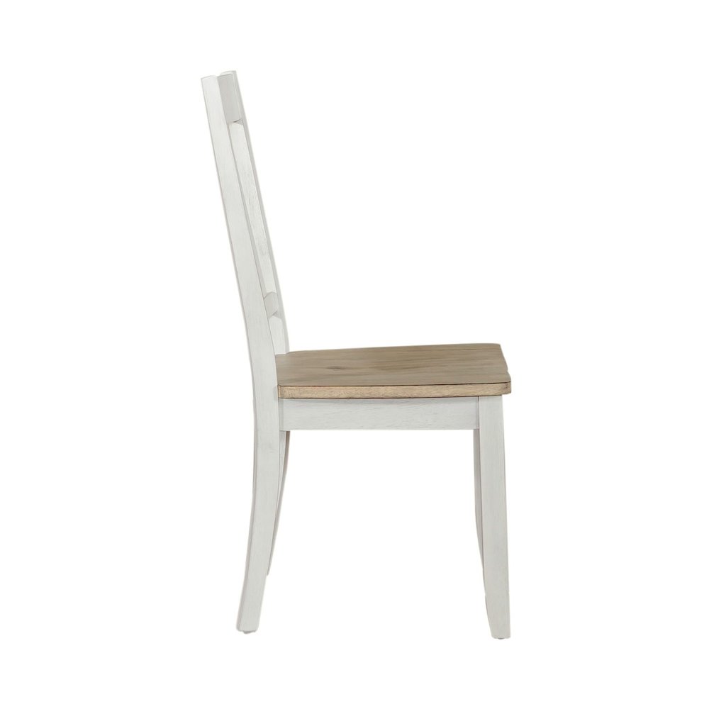 Splat Back Side Chair (RTA) - Set of 2 Farmhouse White in Weathered White