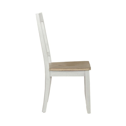 Splat Back Side Chair (RTA) - Set of 2 Farmhouse White in Weathered White