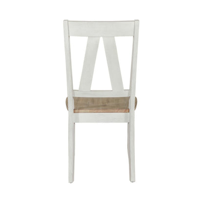 Splat Back Side Chair (RTA) - Set of 2 Farmhouse White in Weathered White