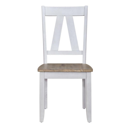 Splat Back Side Chair (RTA) - Set of 2 Farmhouse White in Weathered White
