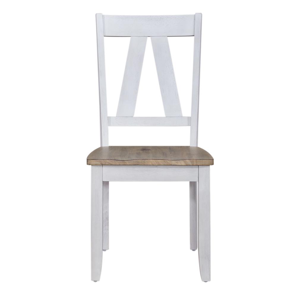 Splat Back Side Chair (RTA) - Set of 2 Farmhouse White in Weathered White