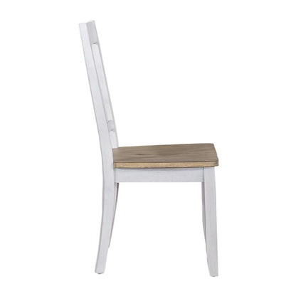 Splat Back Side Chair (RTA) - Set of 2 Farmhouse White in Weathered White
