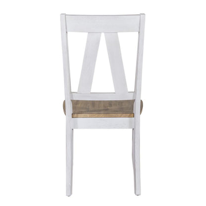 Splat Back Side Chair (RTA) - Set of 2 Farmhouse White in Weathered White