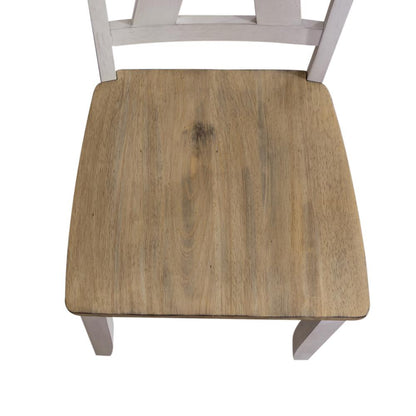 Splat Back Side Chair (RTA) - Set of 2 Farmhouse White in Weathered White