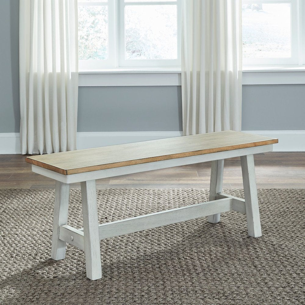 Lindsey Farm Backless Bench (RTA) in Weathered White