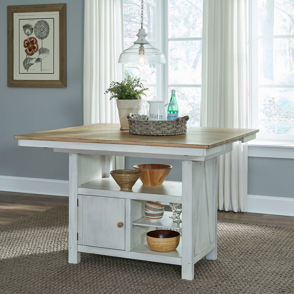 Lindsey Farm Kitchen Island in Rubberwood Solids & Veneers w/ MDF