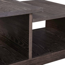 Living Room Cocktail Table Rounded Waterfall Edge Design - Espresso Oak Wood