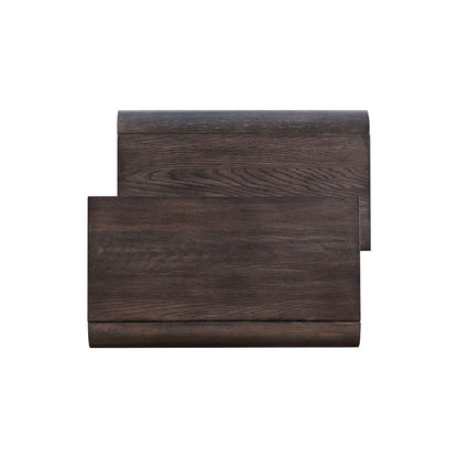 Living Room End Table Transitional Rounded Waterfall Edge - Espresso Oak Wood