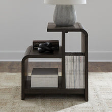Living Room End Table Transitional Rounded Waterfall Edge - Espresso Oak Wood