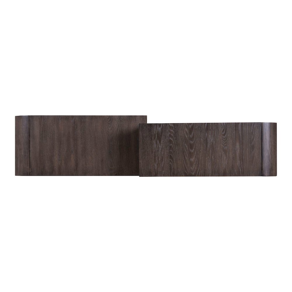Living Room Sofa Table Rounded Waterfall Edge Design - Espresso Oak Wood