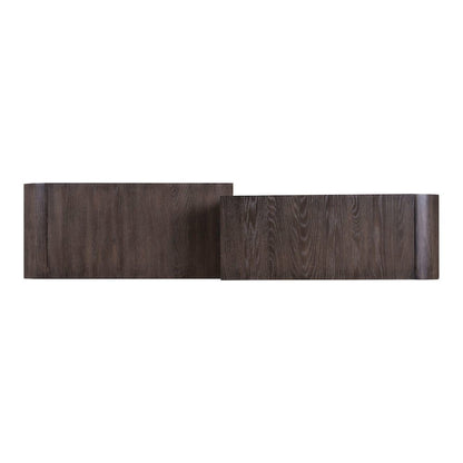 Living Room Sofa Table Rounded Waterfall Edge Design - Espresso Oak Wood