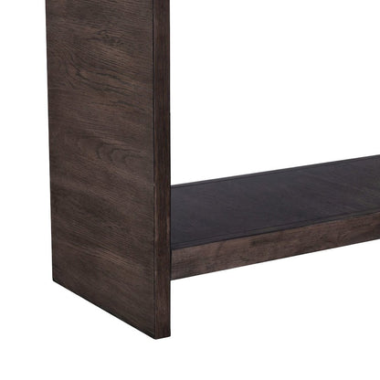Living Room Sofa Table Rounded Waterfall Edge Design - Espresso Oak Wood