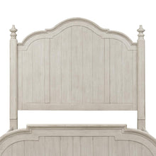 Farmhouse Reimagined King Poster Headboard in Antique White w/ Chestnut Top