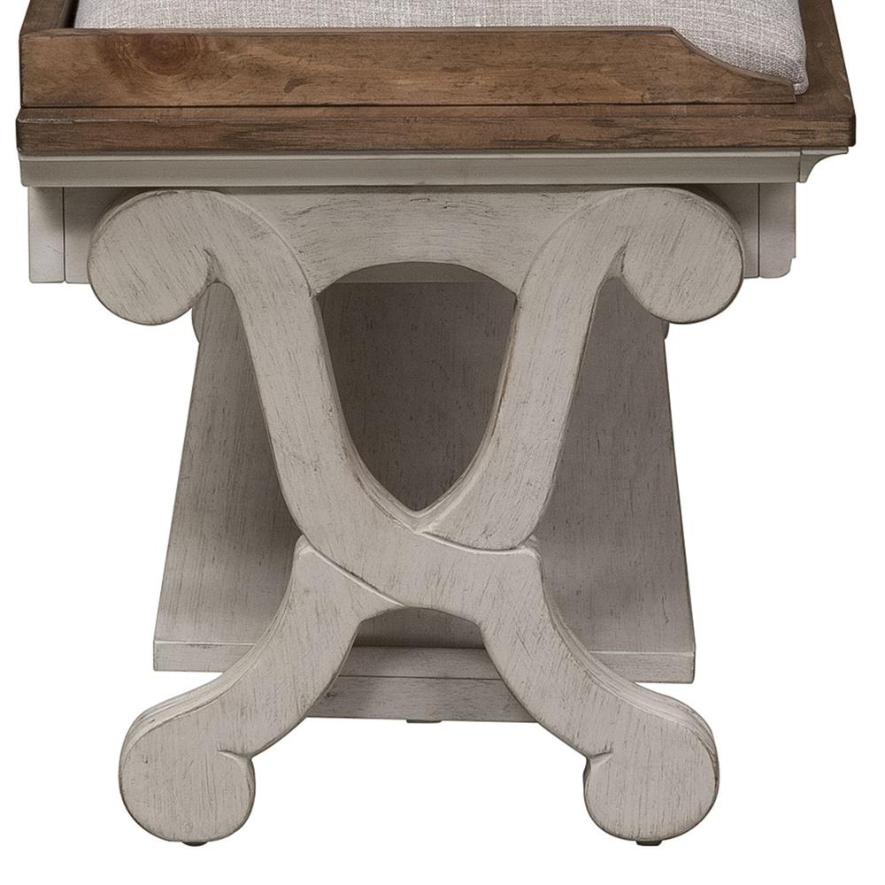 Farmhouse Reimagined Bed Bench in Antique White w/ Chestnut Top