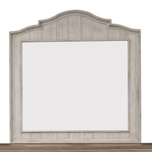 Farmhouse Reimagined Mirror in Antique White w/ Chestnut Top
