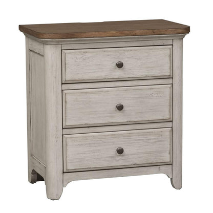 3 Drawer Night Stand w/ Charging Station