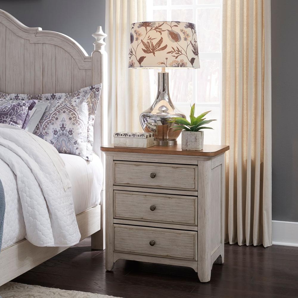 3 Drawer Night Stand w/ Charging Station