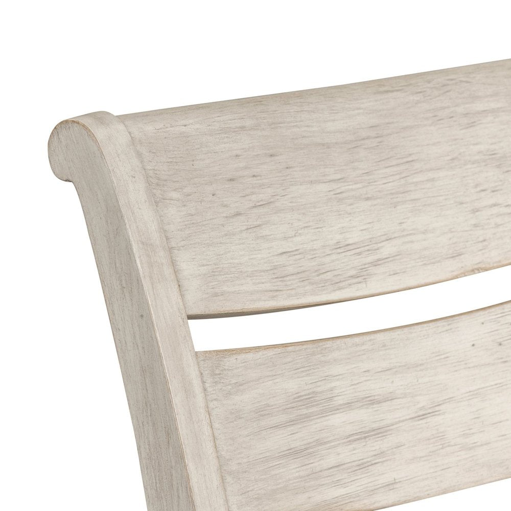 Reimagined Ladder Back Side Chairs - Set of 2 - Antique White, Chestnut Tops