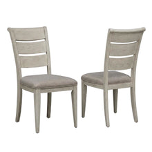 Linen-Upholstered Ladder Back Farmhouse Dining Chairs, White, Set of 2