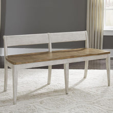 Farmhouse Reimagined Bench (RTA) in Antique White w/ Chestnut Top