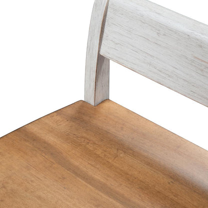 Farmhouse Reimagined Bench (RTA) in Antique White w/ Chestnut Top