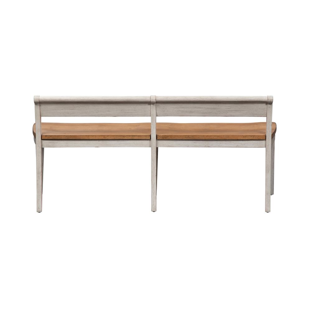 Farmhouse Reimagined Bench (RTA) in Antique White w/ Chestnut Top