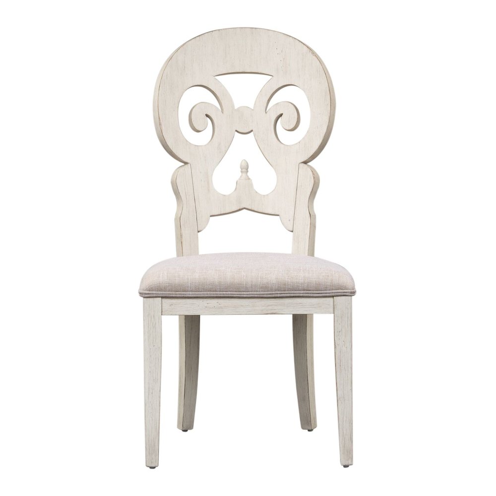 Reimagined 5 Piece Pedestal Table Set - 4 Splat Back Chairs, 12" Table Leaf