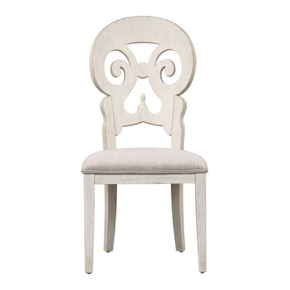 Reimagined 5 Piece Pedestal Table Set - 4 Splat Back Chairs, 12" Table Leaf
