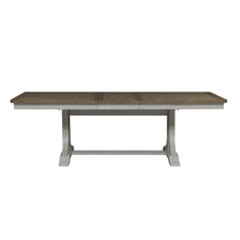 Farmhouse Reimagined 5 Piece Trestle Table Set in Antique White w/ Chestnut Top