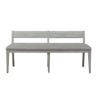 Reimagined 6 Piece Upholstered Trestle Table Set - Dining Bench, 4 Splat Back