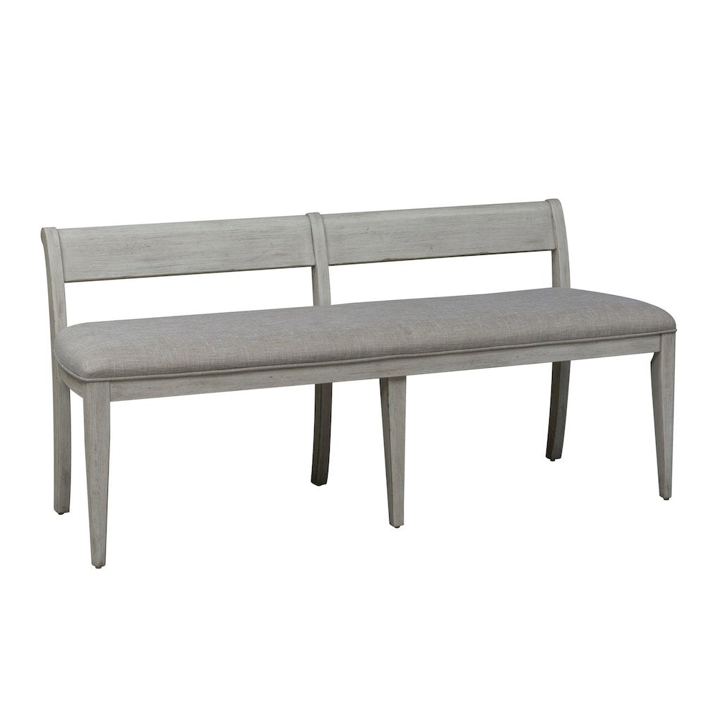 Reimagined 6 Piece Upholstered Trestle Table Set - Dining Bench, 4 Splat Back