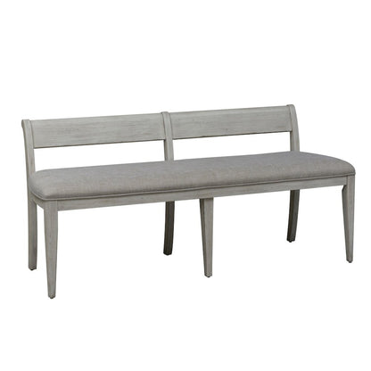 Reimagined 6 Piece Upholstered Trestle Table Set - Dining Bench, 4 Splat Back