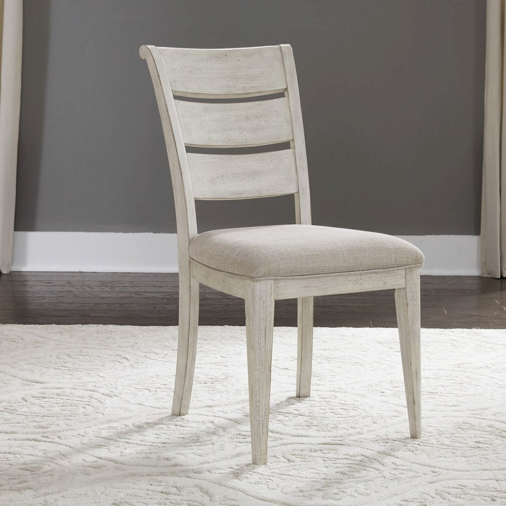 Reimagined Opt 5 Piece Trestle Table Set - 4 Ladder Back Chairs, 18" Leaf
